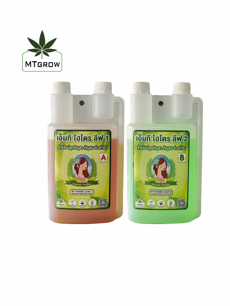 MT HYDRO LEAF ปุ๋ย AB สูตรทำใบ 1 ลิตร ใช้ได้ทั้งดินและระบบไฮโดรโปนิกส์ ใบเขียวแข็งแรง ธาตุอาหารครบ